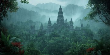 Indonesia yang sedang diguyur hujan