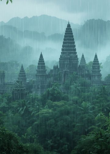 Indonesia yang sedang diguyur hujan